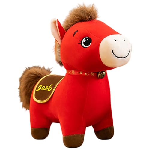Peluche Cheval Rouge du Zodiaque Chinois de 25 cm pour Décoration de Maison - 5