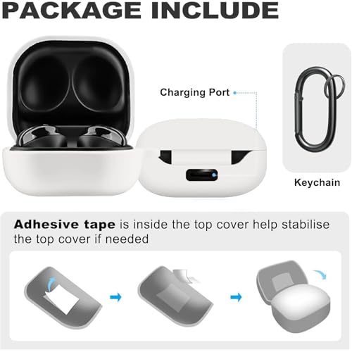 Image of Soft Silicone Case Cover Compatible with Galaxy Buds Core (2025) (White)
