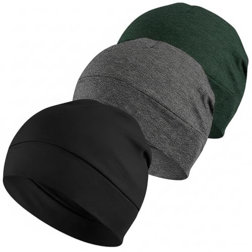 Image of SATKARTAR Cotton Lycra Beanie Skull Cap | Soft, Stretchable Sleep Hat & Helmet Liner | Ideal for Biking, Cycling & Sports - Unisex