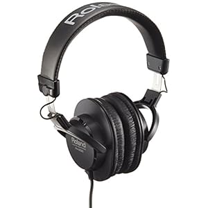 Roland RH-200 Stereo Monitor Headphones. Zwarte gekrulde kabel: helder, nauwkeurig & comfortabel voor monitoring van…