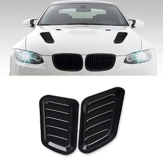LEIWOOR 2PCS ABS Car Universal Decorative Intake Scoop Turbo Bonnet Vent Cover Hood