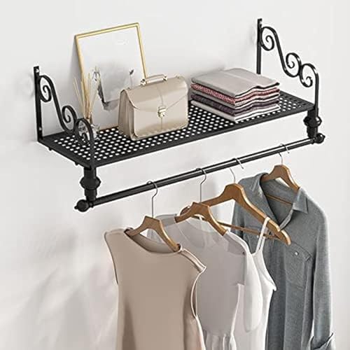 Portant à vêtements pour chambre suspendu avec étagère de rangement