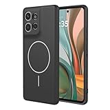 BORYA Silicone Magnetico Cover per Motorola Moto G75, Ultra Sottile Antiurto Morbida Setoso Custodia, Elegante Antigraffio Premio TPU Microfibra Fodera Caso. Nero