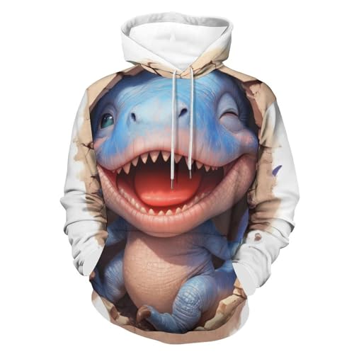 Sweat à capuche dinosaures dessin animé pour homme et femme en taille S