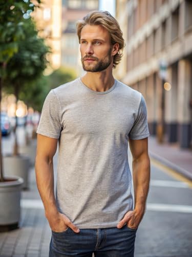 Assorted 5-Pack Solid T-Shirt, Cotton Short Sleeve, Breathable & Tag Free Tees, Mixed Colors, Classic Fit4