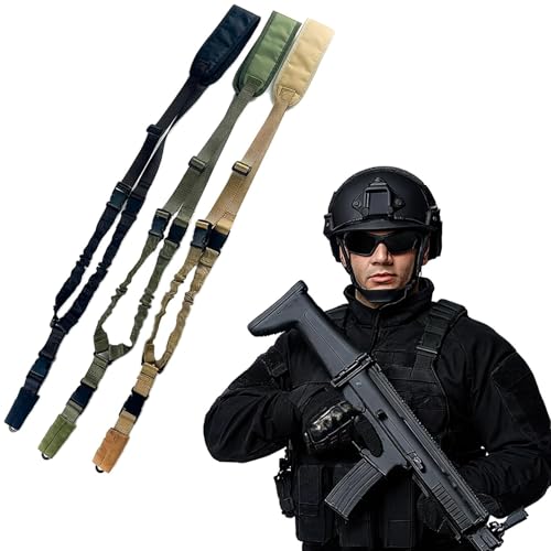 Colenumone 1-Punkt-Riemen, Airsoft-Gewehrgurt, taktischer Waffengurt, Gewehr- und Schrotflintengurt, verstärkter Schultergurt, Schnellverschluss (Khaki)