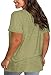 Plus Size Tops for Women Summer Short Sleeve Oversized T-Shirt Casual Sexy V Neck Loose Cotton Tee Shirts Army Green