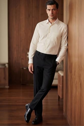 Image of Louis Philippe Men's Slim Fit Easy to Iron Everyday wear Premium Cotton Full Sleeve Textured Formal Shirt