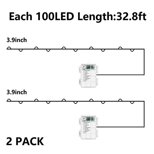 Image of Curyidy 4th of July Decorations Lights, Red White Blue Fairy Lights 2 Pack 100LED String Lights Remote Control Patriotic Lights for Independence Memorial Day Decorations