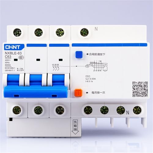 Disjoncteur différentiel RCBO NXBLE-63 3P+N 10A pour tableau électrique