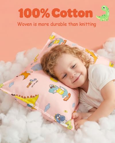 Image of ALVABABY Toddler Pillowcases 2 Pack Organic Cotton Fit 13 inchx 18 inch or 12 inchx16 inch Kids Pillow Cover Envelope for Girl Boy Travel(Pillowcase Only)