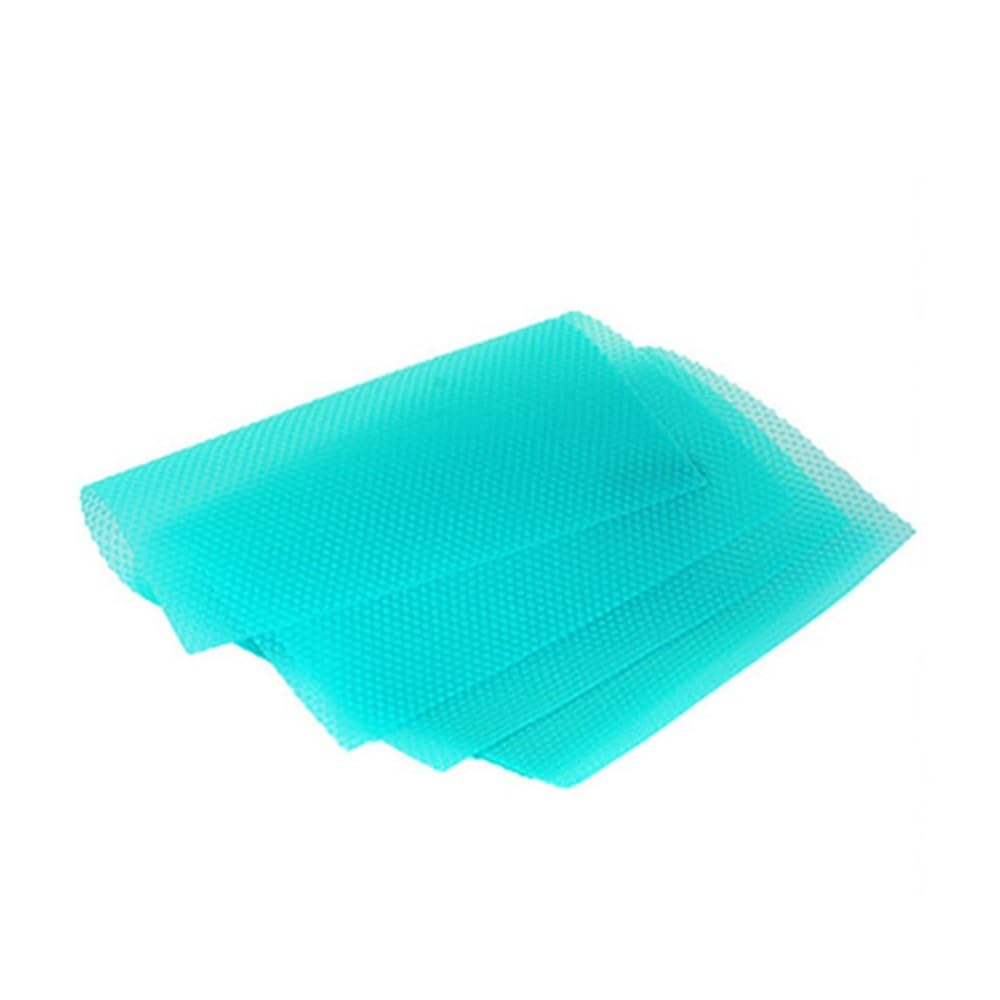 4PCS EVA Waterproof Refrigerator Liner Mat Washable Mildew Kitchen Pad Anti-oil Cabinet Drawer Placemat Heat-insulat Fridge Mat(Blue)