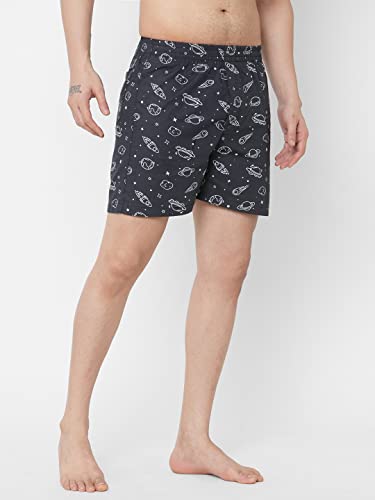 Image of Men's Cotton Printed Boxer Shorts (Men-Rocket)