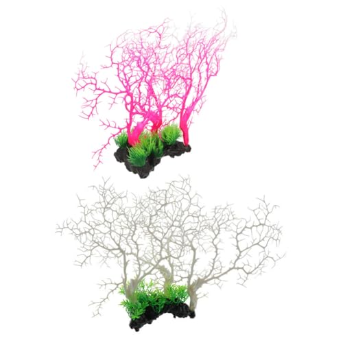 Toddmomy 2pcs Decorative Coral Figurine Aquarium Light Fake Coral for Fish Tank Aquarium Decorations Aquarium Bloom Aquarium Floating Plant Net Air Sand Plastic