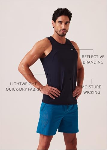 Image of STRCH Men's Gym Tank Top | Regular Fit Sleeveless Activewear Vest | Crew Neck Workout Tank for Gym, Running, Training & Fitness | UV Protection & Anti-Odour
