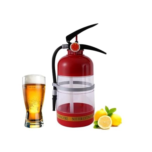 Exogio 2L Fass Bierspender Biertower Feuerlöscherform Getränkespender, Mini-Bierzapfanlage, Schnapsfass Weinfass Whiskyfass, Getränkespender für Bar, Geburtstagsfeier, Weihnachten