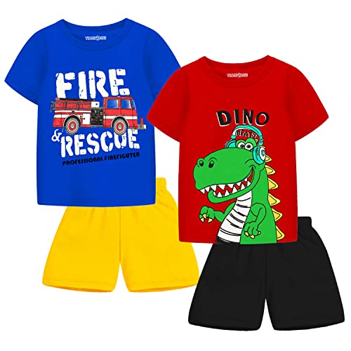 Image of Trampoline Boys Regular Fit T-Shirt and Shorts Set -Pack of 2