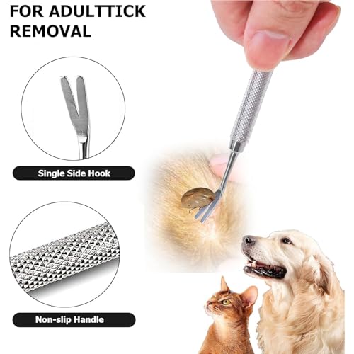 jatimdotin Zeckenzange 3er Set mit Box, 2 in 1 Profi Zeckenpinzette, Zeckenhebel Problemlos Zecken Entfernen, Edelstahl Zeckenzange für Mensch, Hunde, Katze