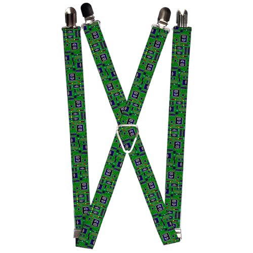 Placa de circuito diseño multicolor detallado en cinturón resistente Buckle-Down unisex