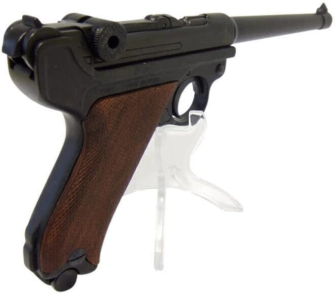 Miniatura 4 de Denix P-08 Alemán Luger Naval Guerra Mundial-I Guerra Mundial-Segunda Guerra Mundial Réplica No Disparo Pistola Mango de Madera