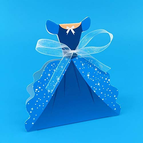 AOSUAI Baptême Candy Box Girl Baby Douche Favorise Boîtes Et Sacs Boîtes-Cadeaux Petites Coffrets De Cadeaux pour Les Faveurs De Fête Boîte d'emballage De Papier 25pcs Decorative (Color : Blue)