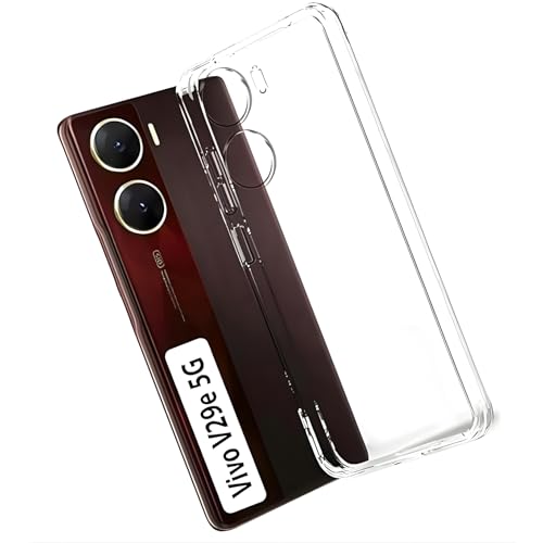 Image of Lifetime Anti-Yellow Clear Back Cover Case for Vivo V29e (Sleek Crystal Hard Back | Shockproof Protection with Camera Protection)