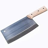KOFERY 7-Inch Blade Handmade Forged Kitchen Knife Chef's Meat Cleaver Butcher Knife Vegetable Cutter with Full Tang Wood Handle