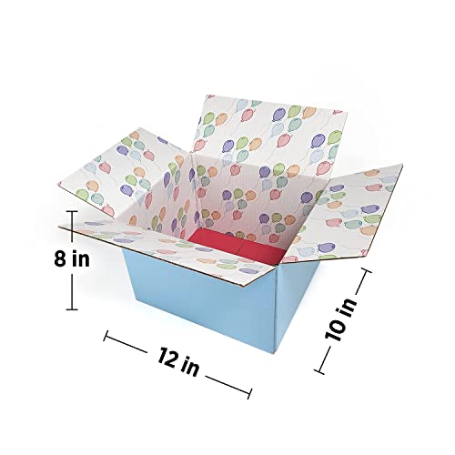Image of Great Papers! GiftIn Corrugated Shipping Box, Balloon Design, Care Package, for Gifts, Small Business, Weddings, and Classroom, 2 Pack (2022026)