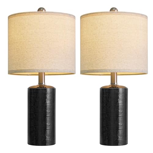 G-SAFAVA 23.75' Small Table Lamps Set of 2 Modern Ceramic Lamps for Living Room Farmhouse Bedside...