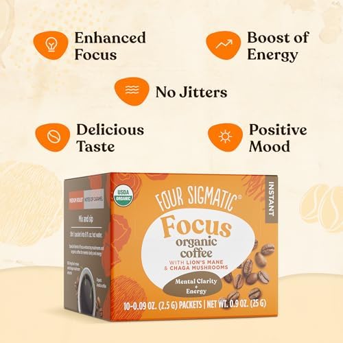 Four Sigmatic Mushroom Mix Coffee Lion's Mane | Think | Pack of 3 (30 Packets Total)