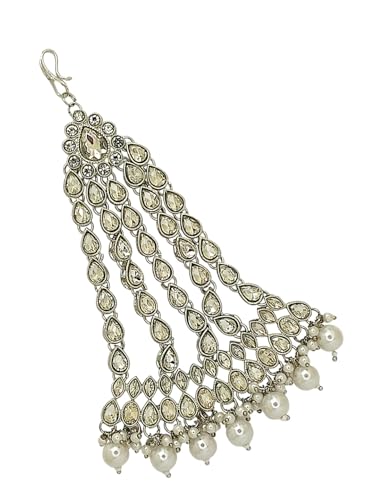 Image of Gold Plated Stone Studded Maang Tikka Head Jewellery For Women and Girls