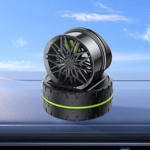 Image of Wheel Car Solar Energy Air Freshener, Car Air Purifier Dashboard Ornament, Car Rotating Perfume Aromatherapy Diffuser, Automotive Interior Scents Decoration for Car Office Home (Gray)