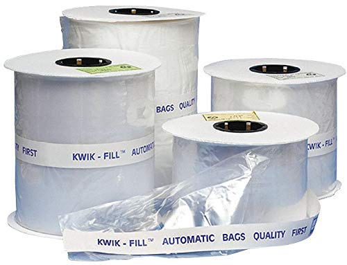 Elkay Plastics KF1012ST 1.4 mil Standard Gauge Kwik-Fill Pre-Opened Bag, 10" x 12", Clear (Roll of 1250)