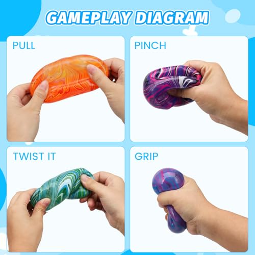 3pcs Swirl Stress Cube Squishy Stress Balls for Adults Kids Fidget Toy Stress Relief for Your Best Mellow and Chill Ice Cubes Square Shape
