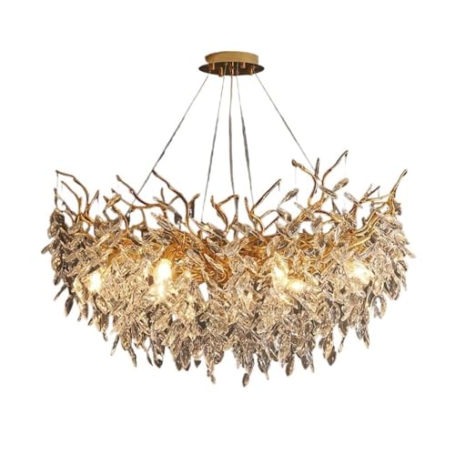 Plafonnier de salon en cristal d'exception et design LED 45cm