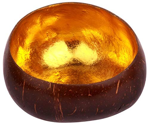 Woru Kokosschale mit einem goldfabenen Innenanstrich