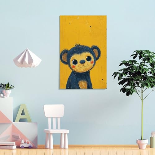 Affiche d'art Cheeky Monkey POLIUAWS impression sur toile de décoration murale 30x45 cm