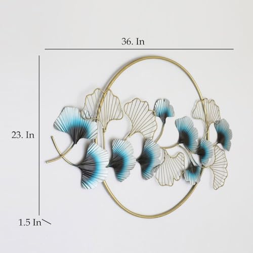 Image of Handcrafted Metal Modern Flower Leaf Wall Art Multicolor Unique Modern Accent for Stylish Interiors Wall Art for Home Decor, Living Room, Bedroom & Office