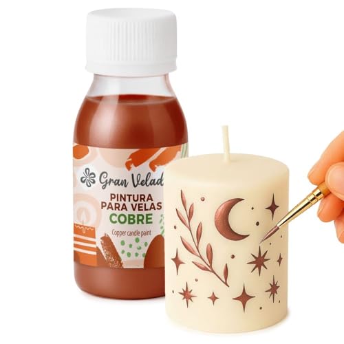 Gran Velada - Peinture pour bougies cuivre 60 ml | Facile à utiliser | Idéal pour décorer vos bougies | Revêtement pour bougies