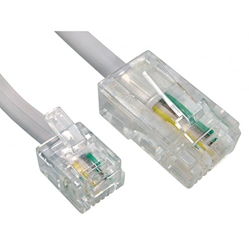 World of Data - 1m a 20m RJ11 (ADSL) al Cable RJ45 (Red) - Se Utiliza para conectar módems o enrutadores a Placas Frontales filtradas ADSL. Color: Blanco Tamaño: 1m