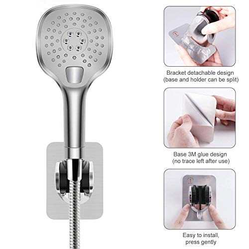 SIMGOTT Handbrause Halterung Ohne Bohren Kleber Winkel Verstellbar Brausehalter Duschhalterung, Super Power, Wasserdicht. - Image 3