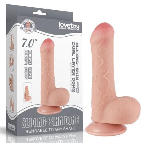 Godemiché Lovetoy Skin Sliding réaliste chair 18.3 cm sextoy ventouse discret