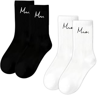 HubbyWifeyGifts Wedding Gifts for Couples, Wedding Crew Socks Bride and Groom Socks, Engagement and Honeymoon Essentials