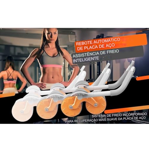 Roda Rolo Abdominal Larga Aparelho Exercício Fitness Rolinho Exercícios Rodinha Aparelho Fitness Par