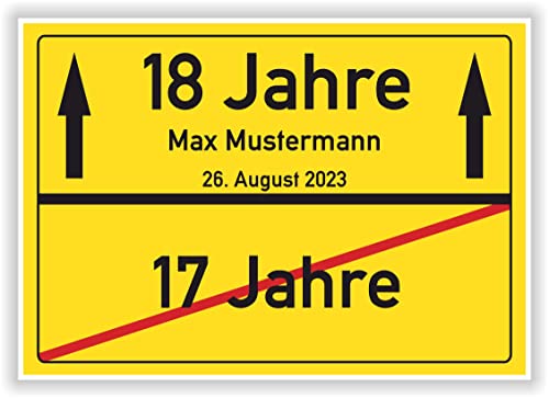 Ortsschild Bild 17. Geburtstag - 18. Geburtstag persönliches Geschenk 18...