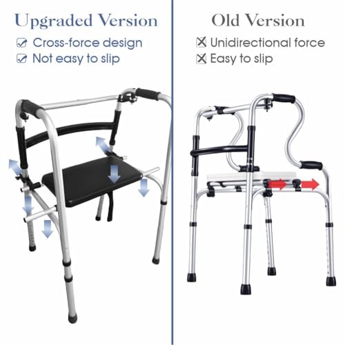 Asiento universal para andador plegable acoplable negro de altura ajustable 20-24 pulgadas 4