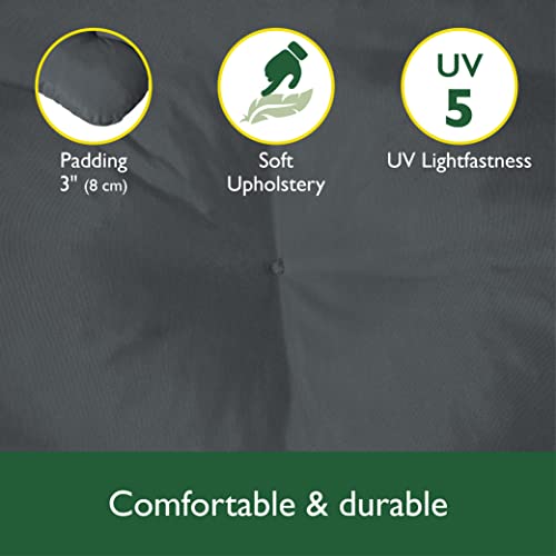 Beautissu Garden Swing Seats 3 Seater 180x50x8 cm Flair HS ? Hammock Canopy Swing Seat Cushions for Outdoor Furniture Patio Garden Bench Cushion ? Grey - Image 2