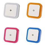 Goldenwide? Smart Control Sensor LED Night Light for Kid's Baby Room, Bedside,corridor,indoor, and Christmas, Festivals (Set of 4 : Blue Orange Pink White) [並行輸入品]