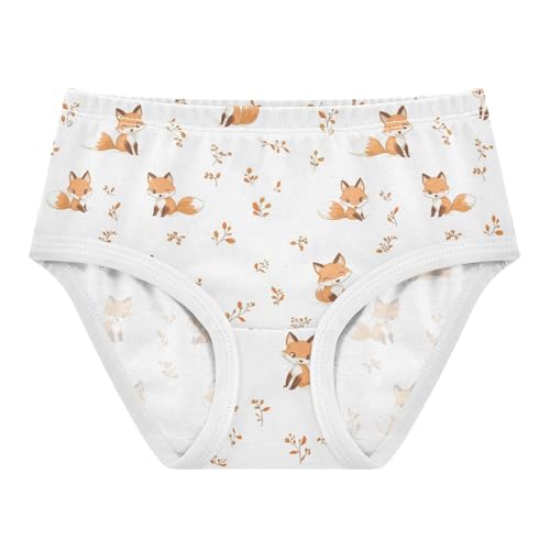 Girls Underwear Soft Cotton Cute Fox Kids Panties in Sizes 2/3t, 4t, 5t, 6 and 8