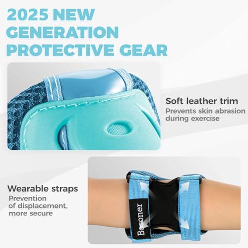 Image of BOSONER Kids /Youth Knee Pad Elbow Pads Guards Protective Gear Set for Roller Skates Cycling BMX Bike Skateboard Inline Skatings Scooter Riding Sports